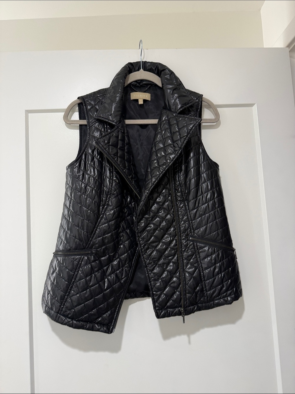 Quilted Black Puffer Vest Jacket by Talbots